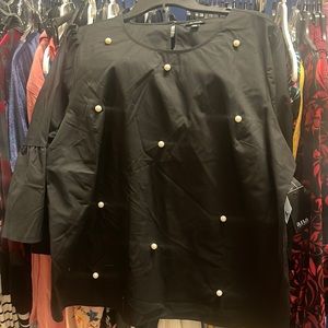 Black pearl blouse size XXL , brand Ana a new approach.